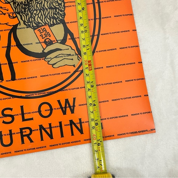 Zig Zag Slow Burning Made In France Large Orange Sticker Dual Side Window Decal - Picture 5 of 5